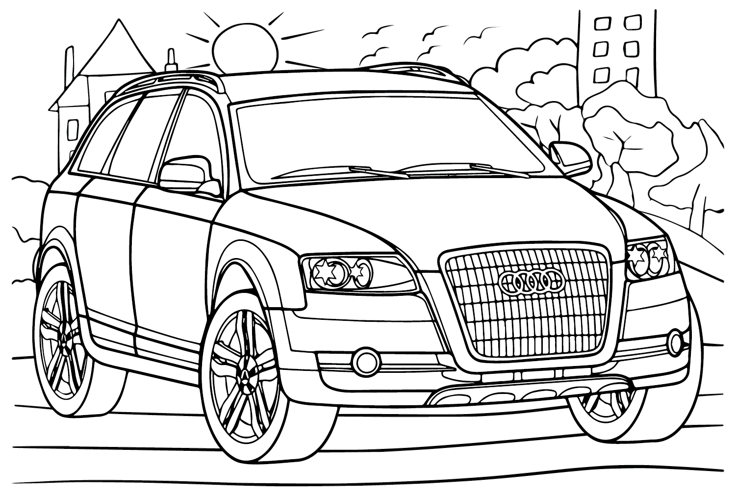 Audi A4 Allroad Quattro Coloring Page from Audi