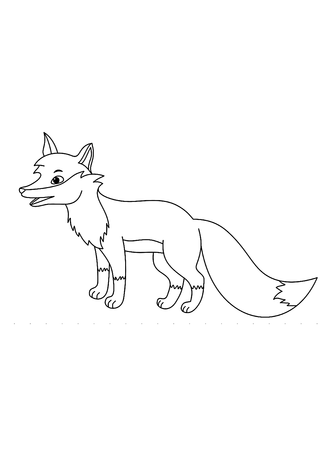 Hoja para colorear de zorro adulto de Fox