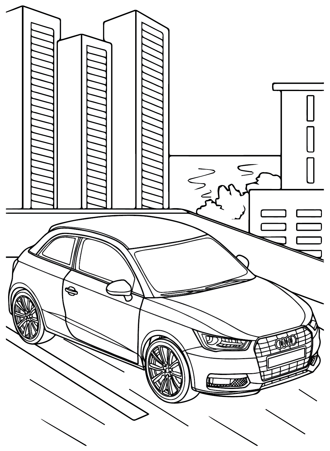 Audi A1 Kleurplaten om af te drukken vanuit Audi