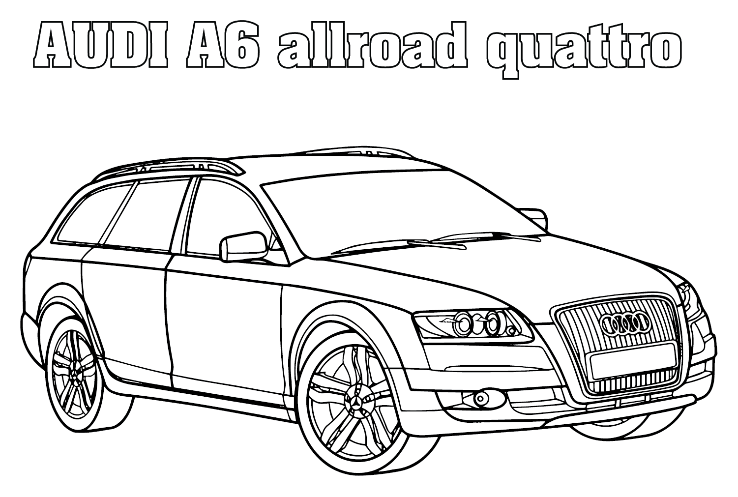 Audi A6 Allroat Quattro kleurplaat van Audi