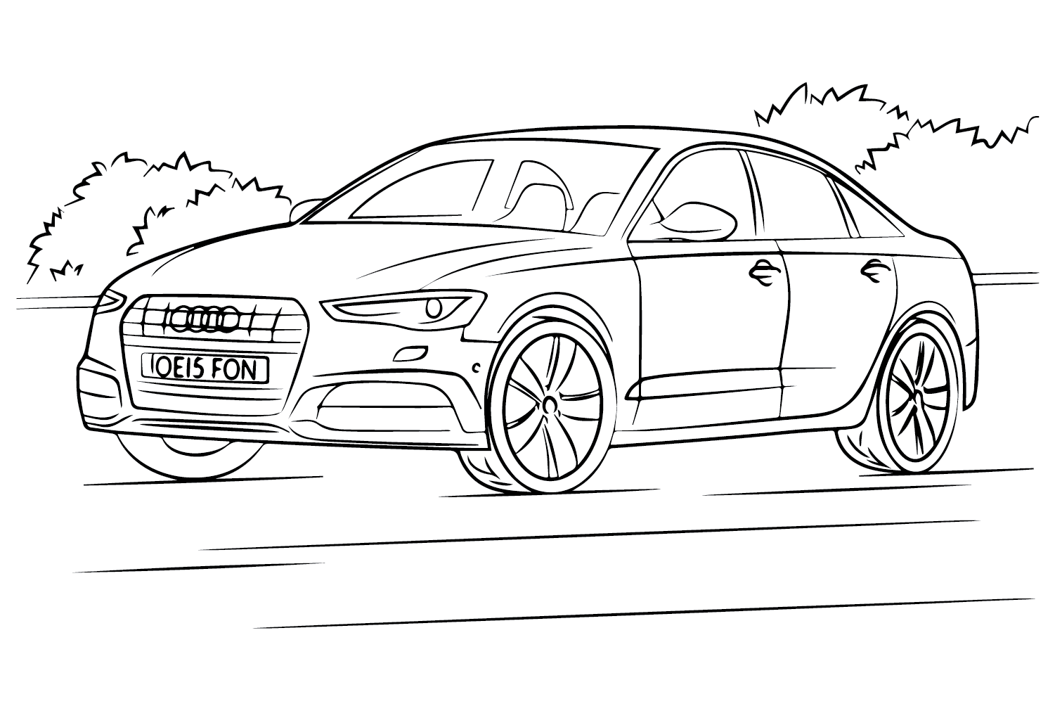 Audi A6 kleurplaat om af te drukken vanuit Audi