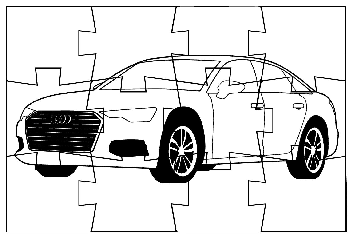 Audi A6 kleurplaat van Audi