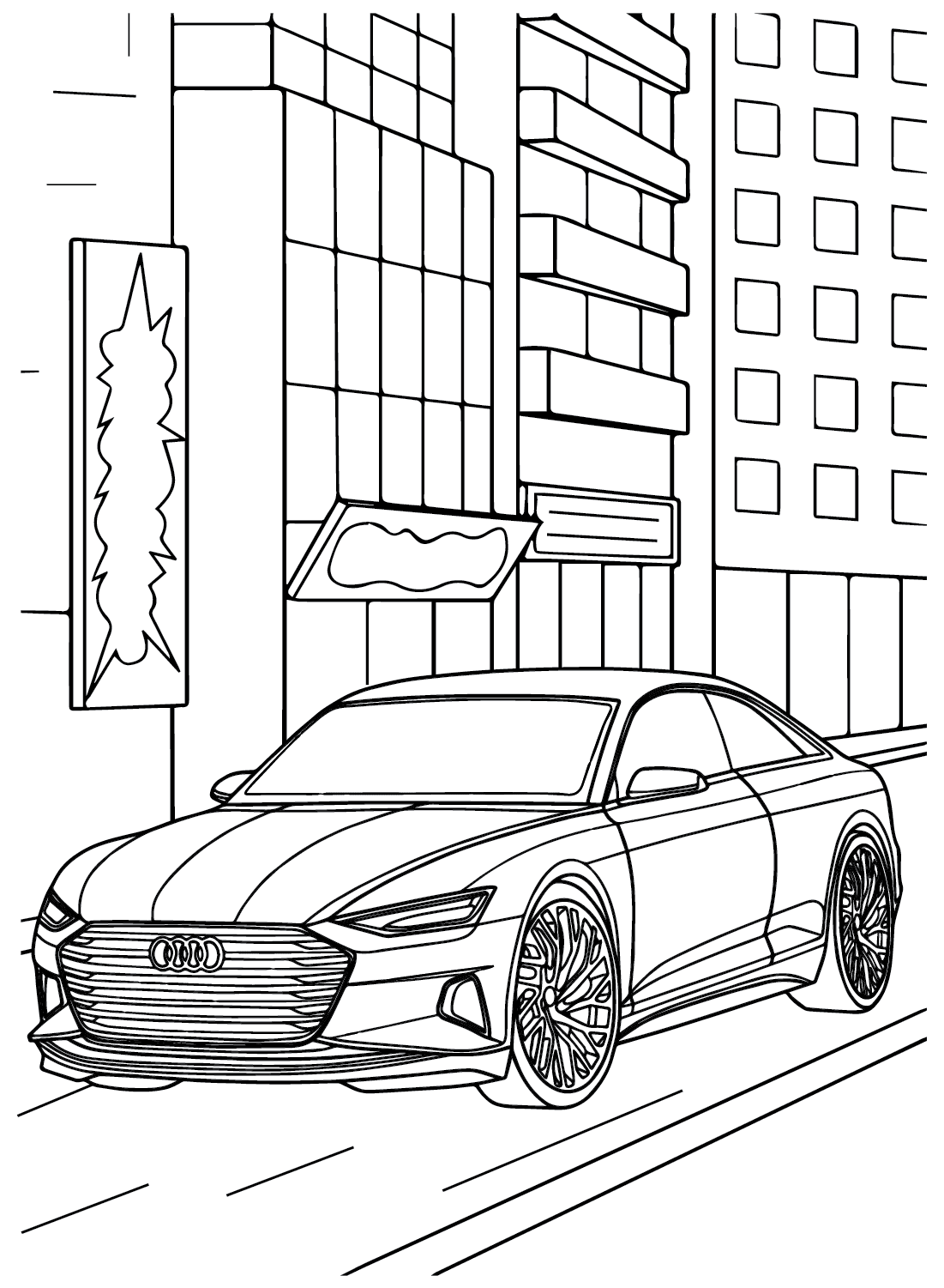Раскраска Audi A9 от Audi