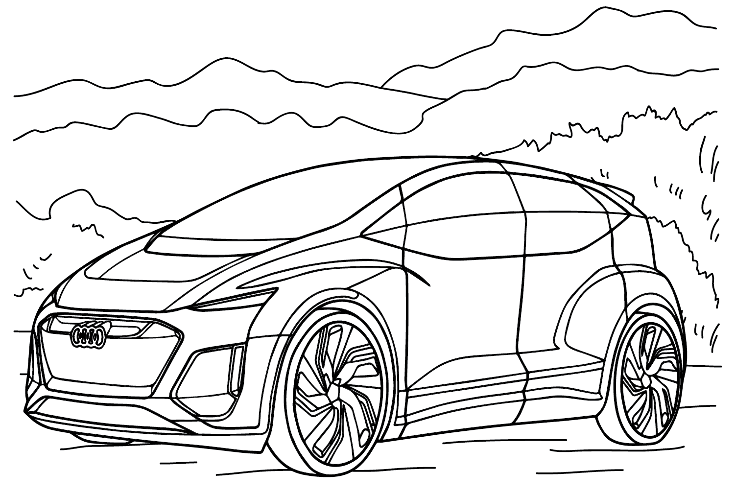 Audi auto kleurplaat van Audi