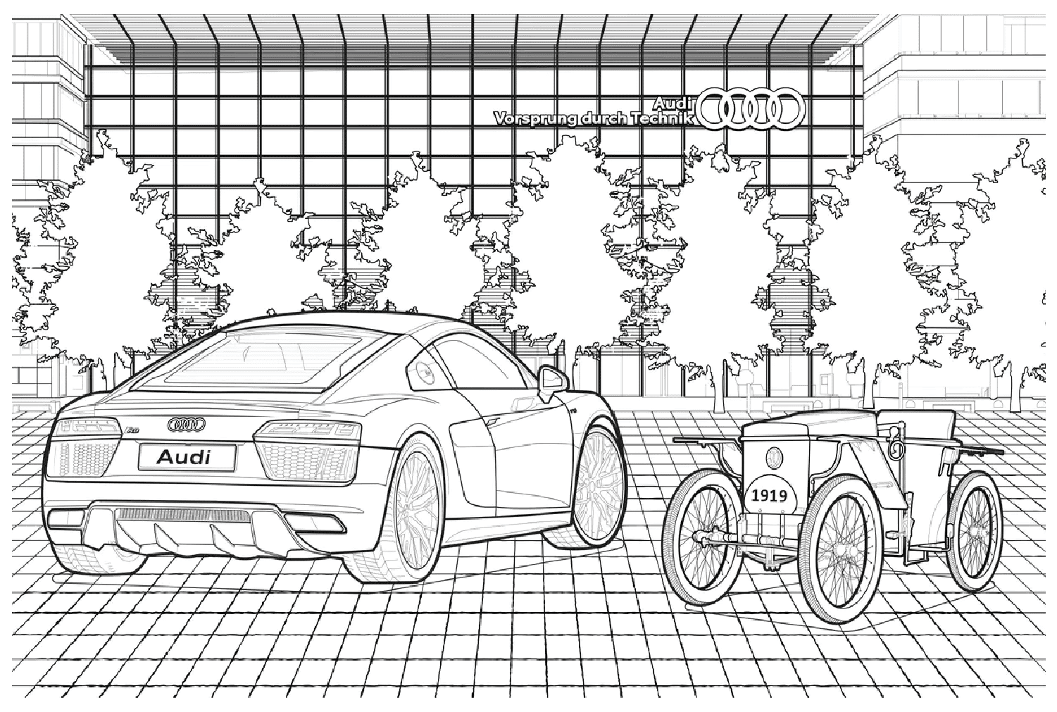 Раскраска Audi PDF от Audi