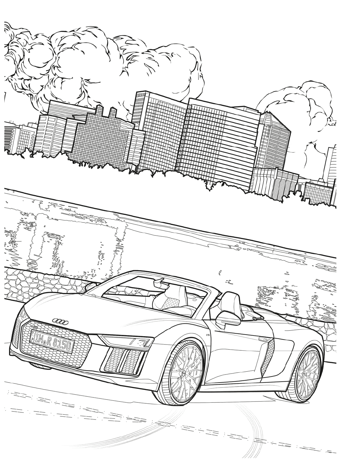 PNG раскраска Audi