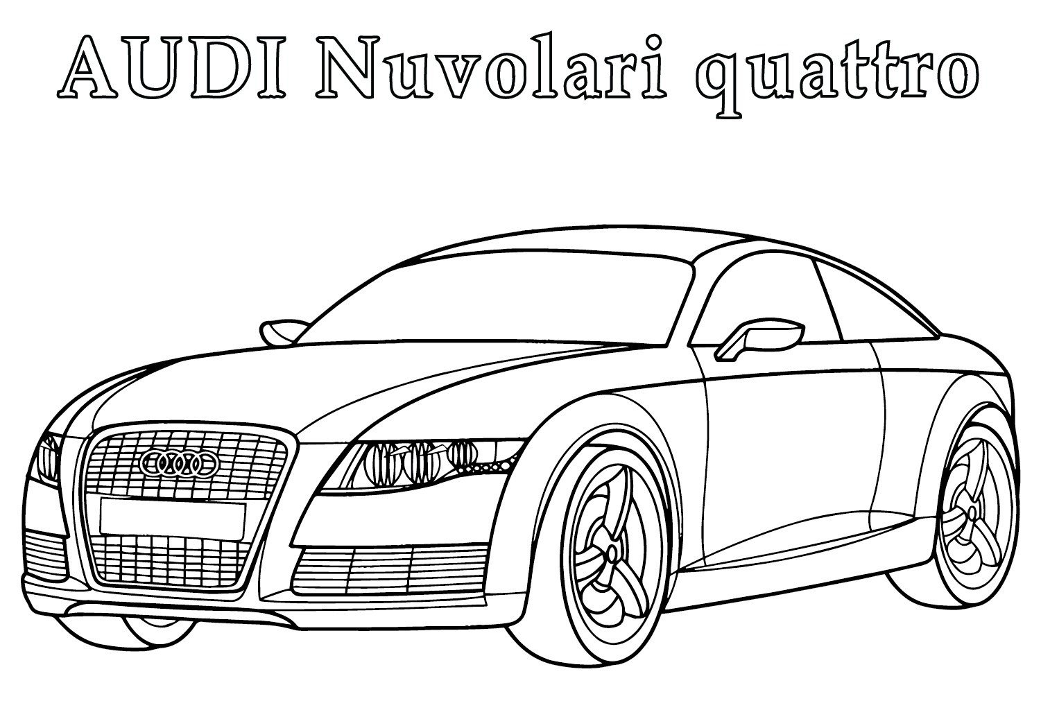 Audi Nuvolari Quattro kleurplaat van Audi