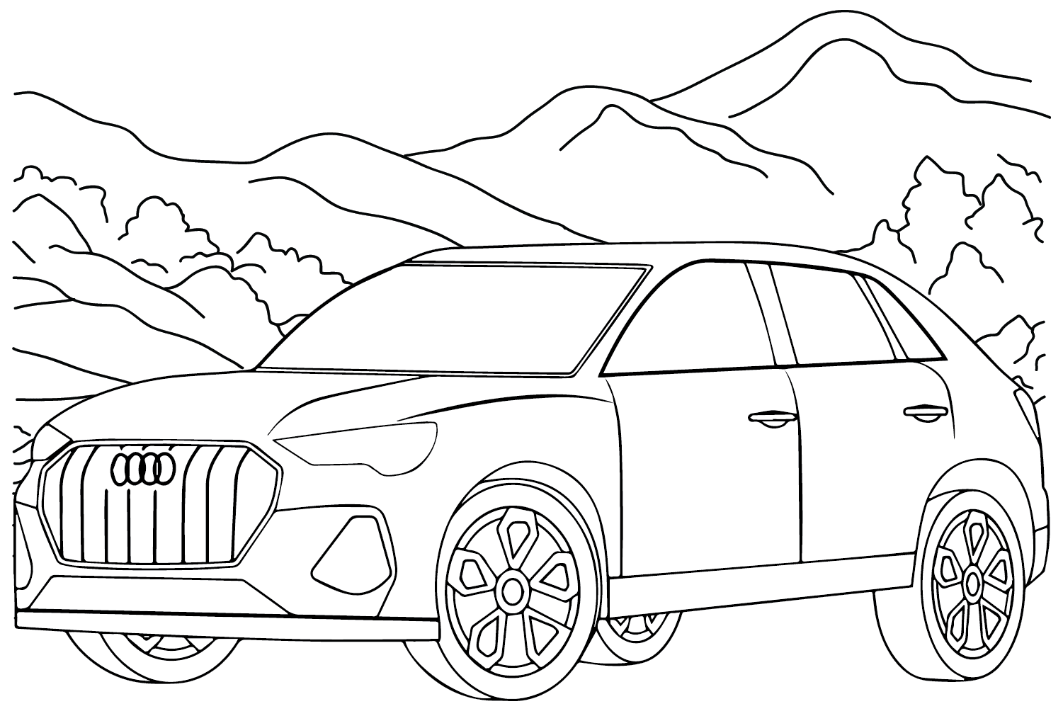 Audi Q3 kleurplaat van Audi