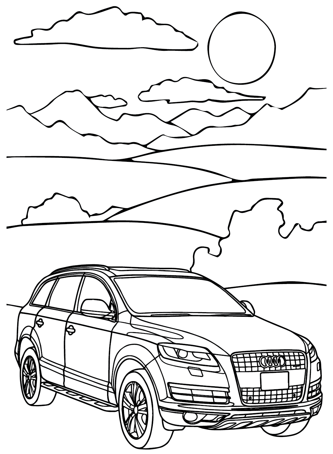 Audi Q7 Model Coloring Page from Audi