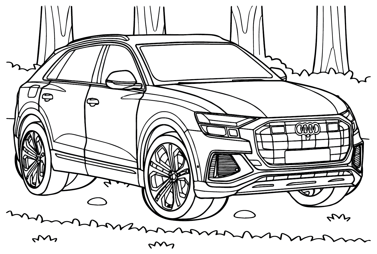 Audi Q8 45 TDI quattro Color Page - Free Printable Coloring Pages