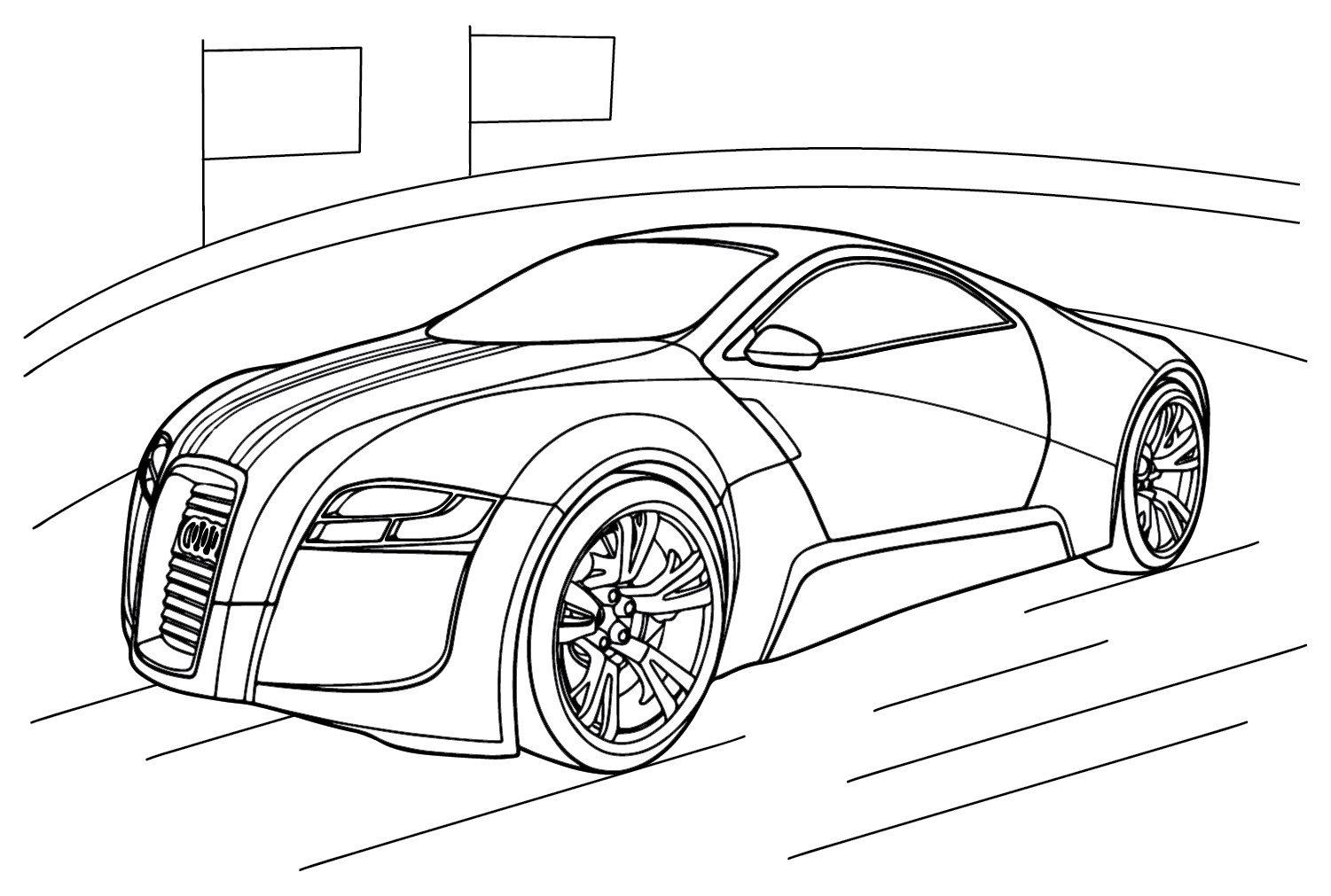 Audi R-Zero kleurplaat van Audi