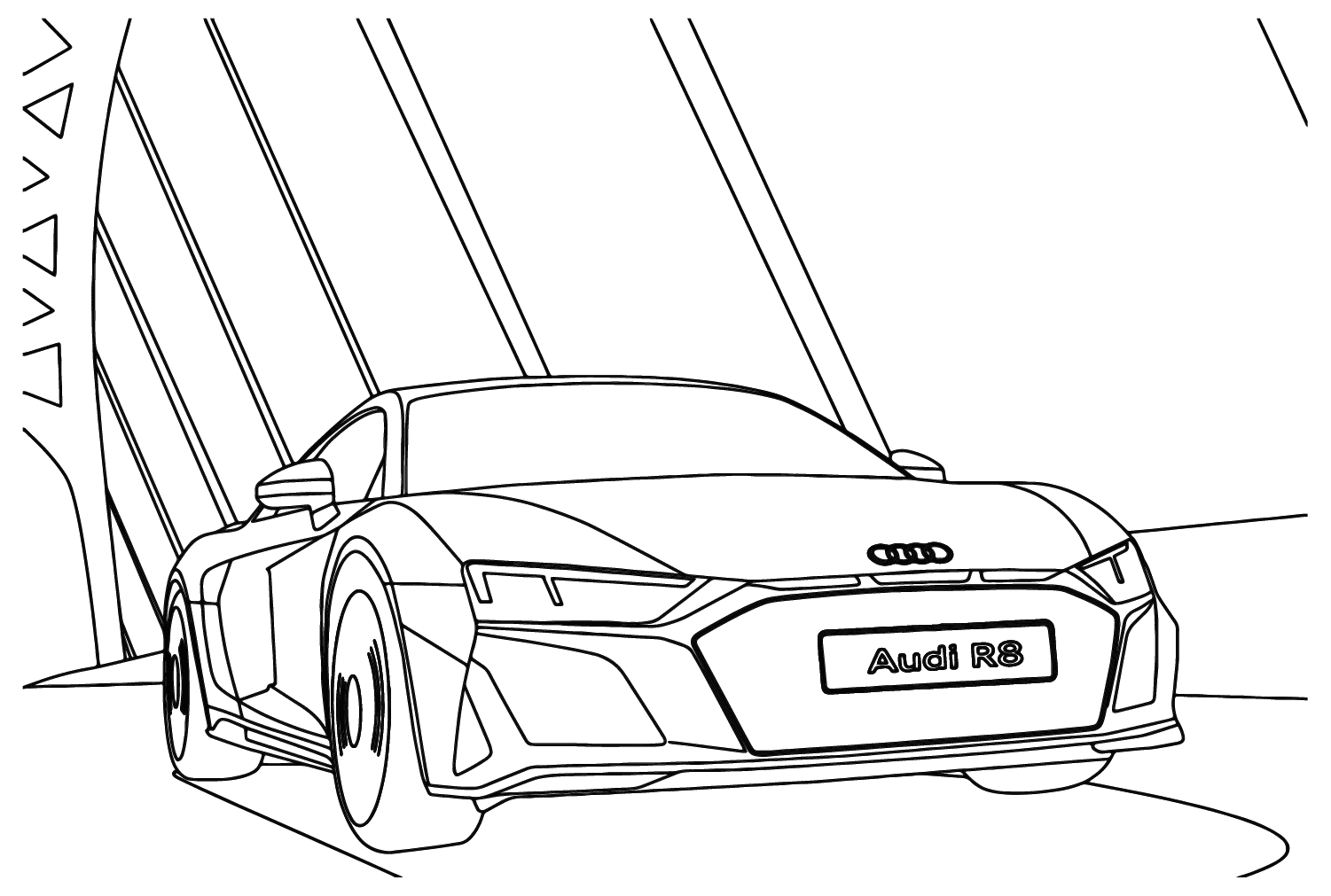 Audi R8 kleurenpagina van Audi
