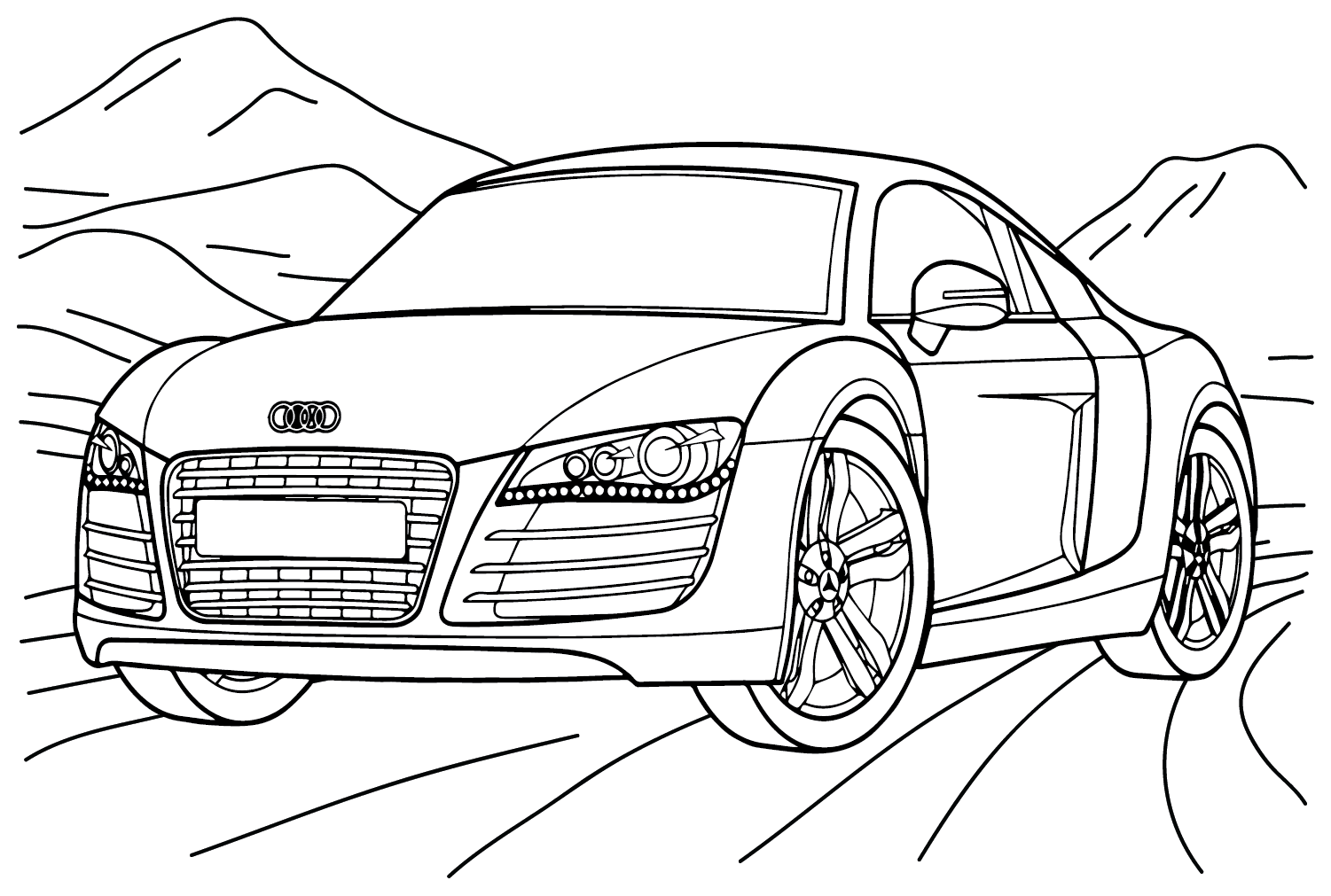 Audi R8 Coloring Page Images from Audi