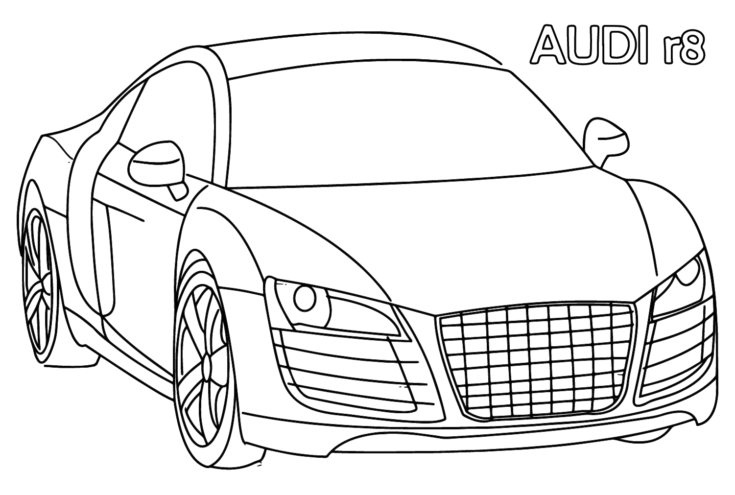 Audi R8 kleurplaat van Audi