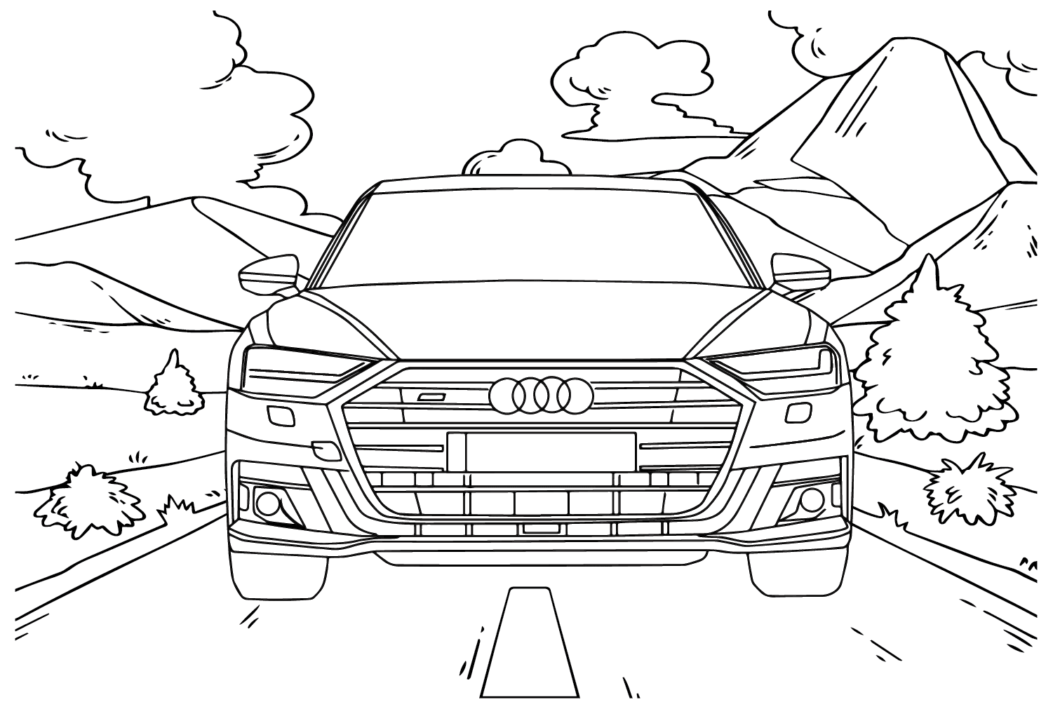 Audi S8 Model 2020 Coloring Page from Audi