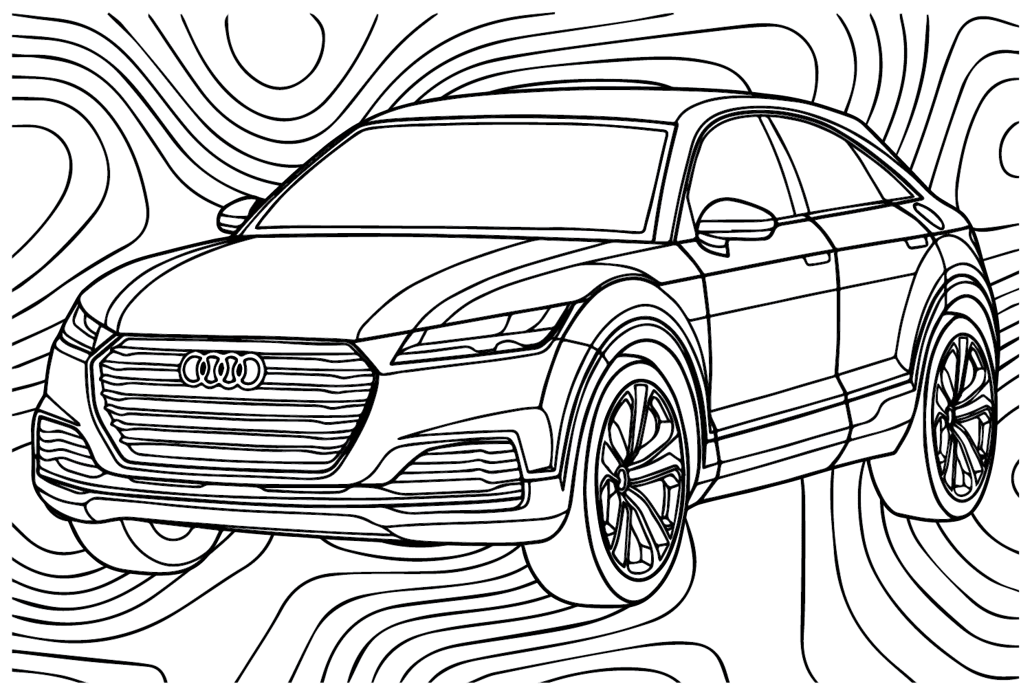 Audi TT Offroad Coloring Page from Audi