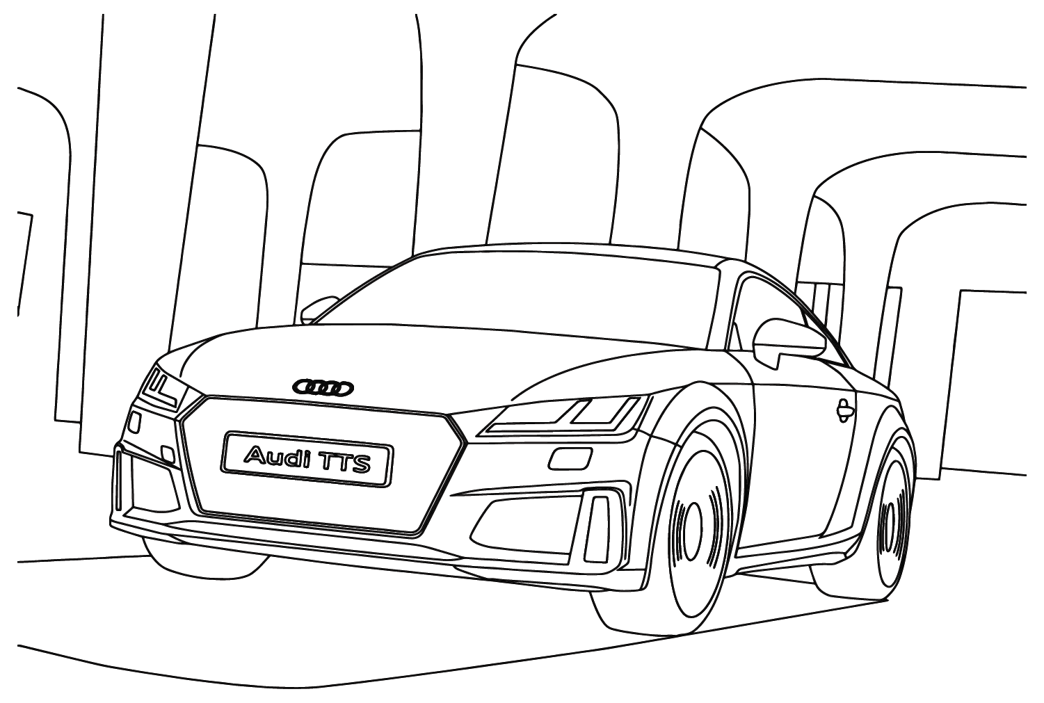 Audi TTS Coloring Page from Audi
