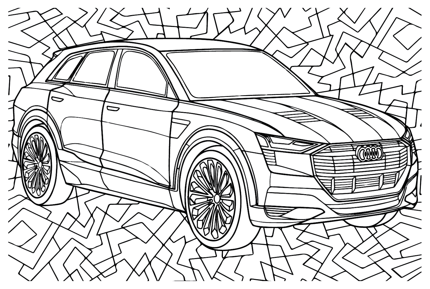 Audi e-tron 55 Quattro Coloring Page - Free Printable Coloring Pages
