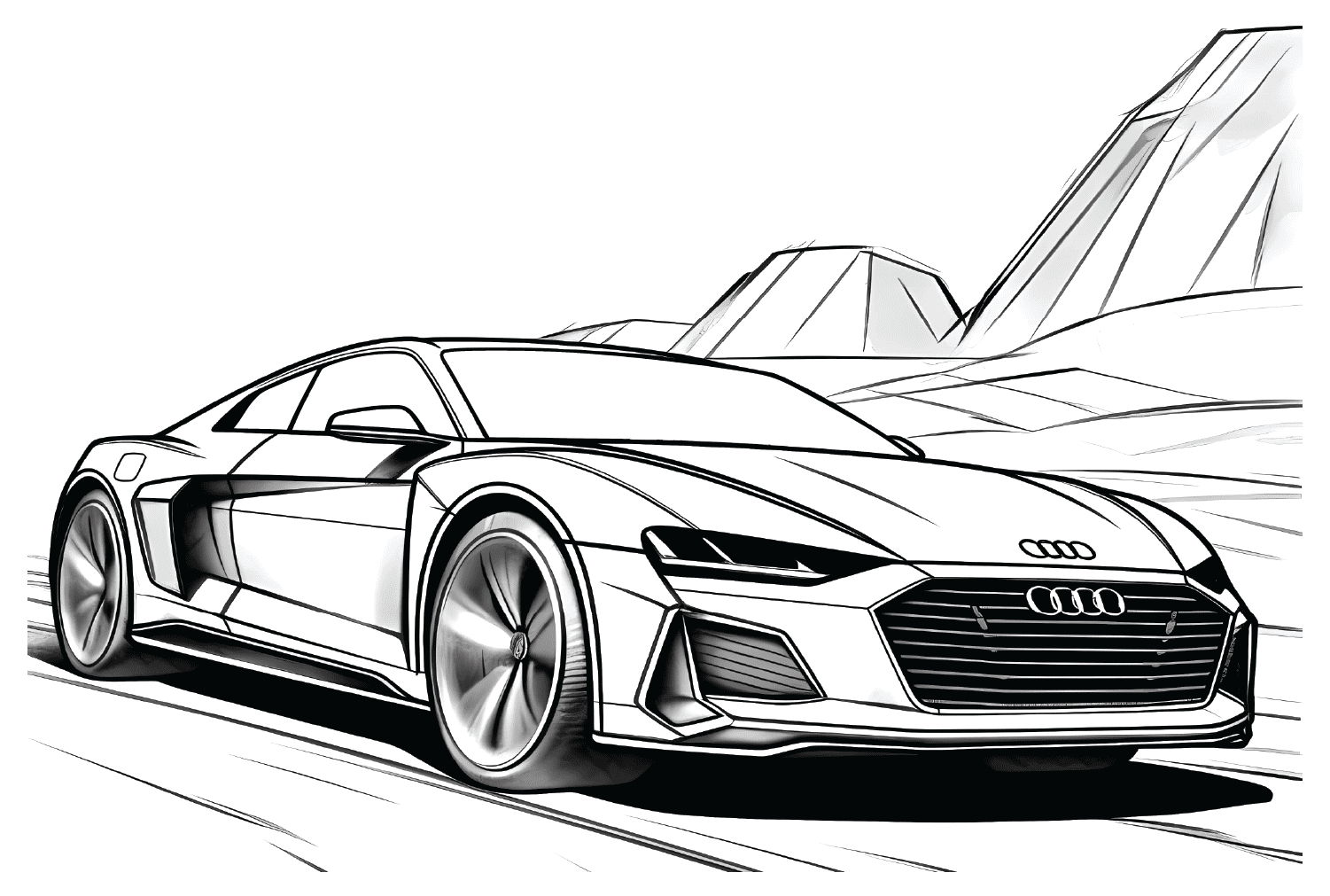Audi e-tron GT kleurplaat van Audi