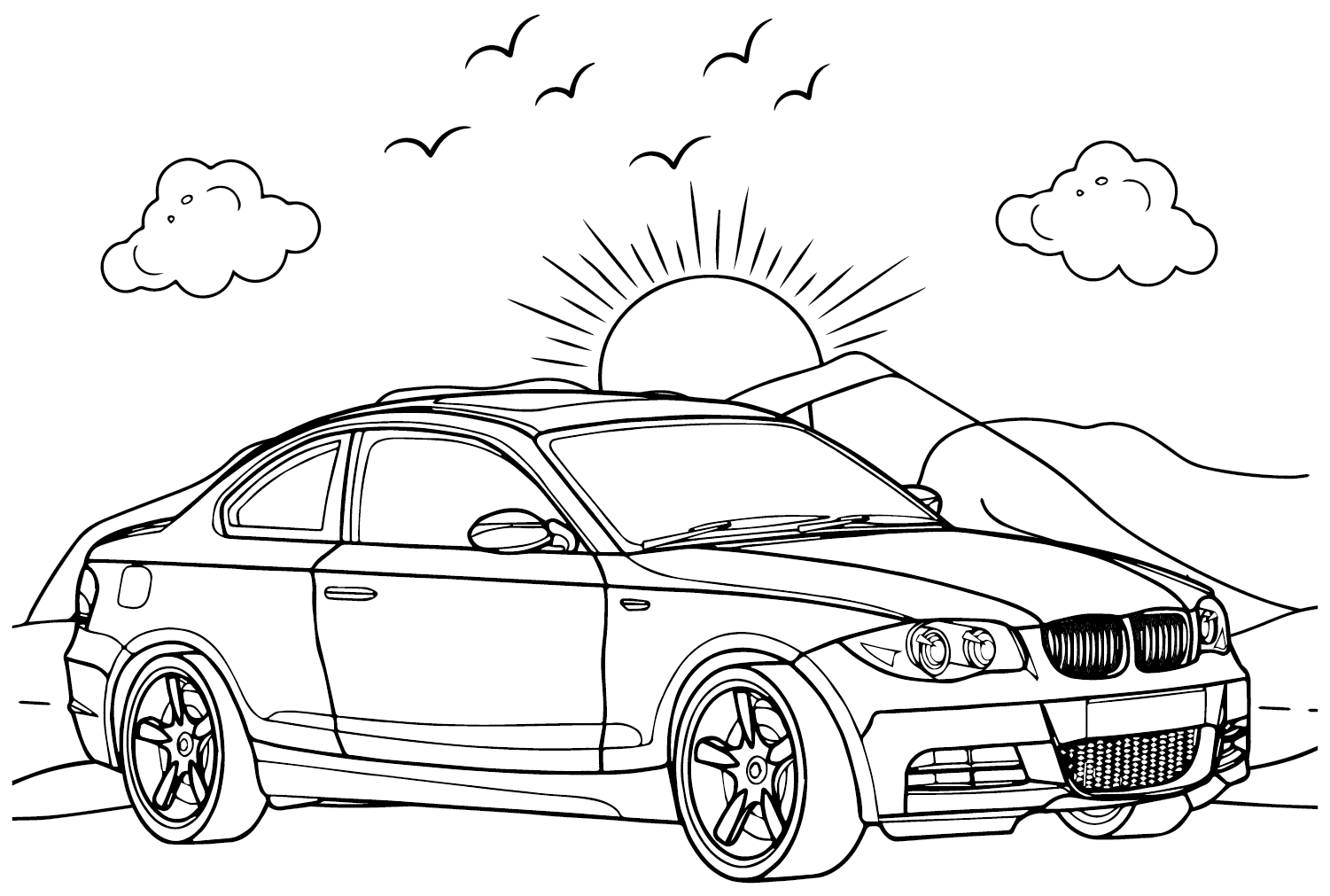 Página para colorear de BMW Serie 1 de BMW