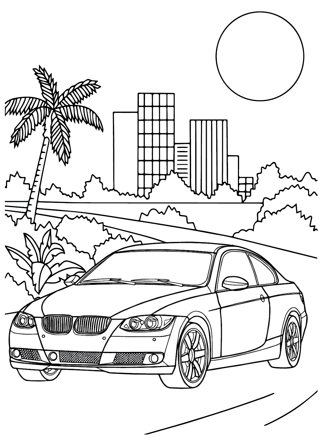 Página para colorear de BMW Serie 3 de BMW