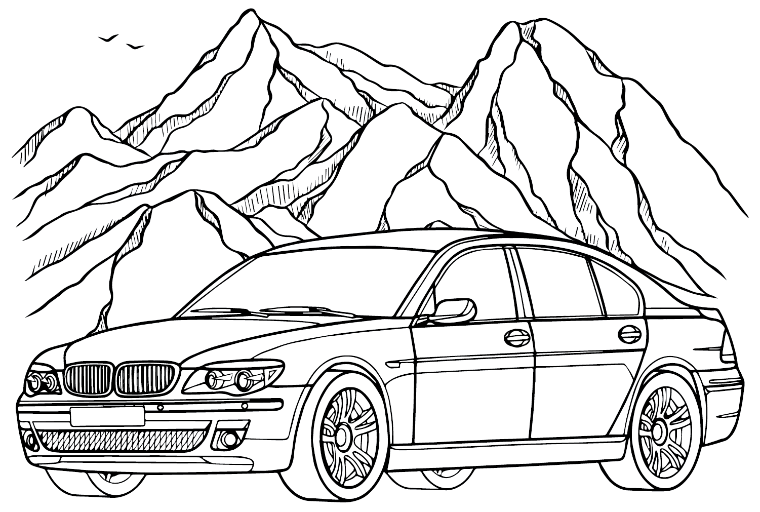 Página para colorear de BMW Serie 7 de BMW