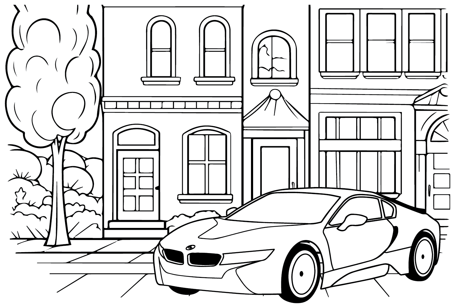 Página para colorir BMW I8 grátis da BMW