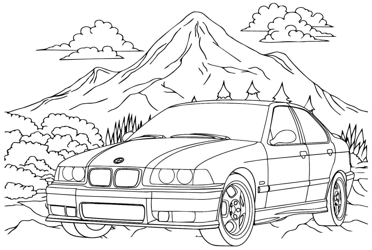 BMW M3 1995 Página para colorear de BMW