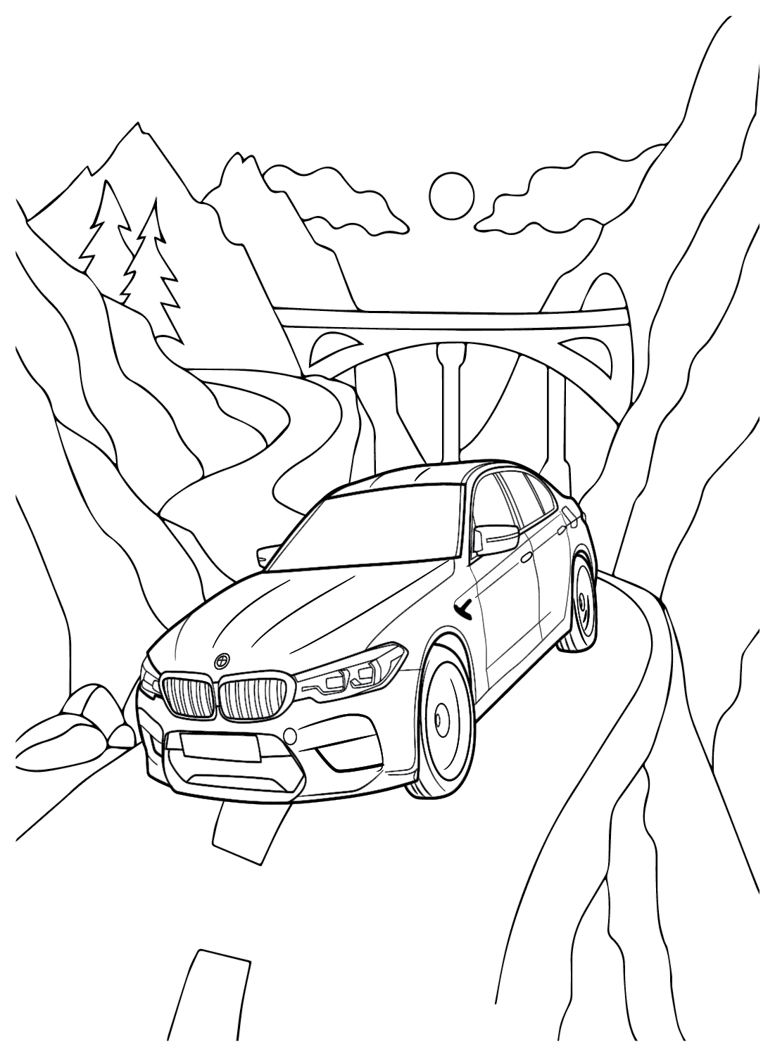 BMW M5 2019 Página para colorear de BMW
