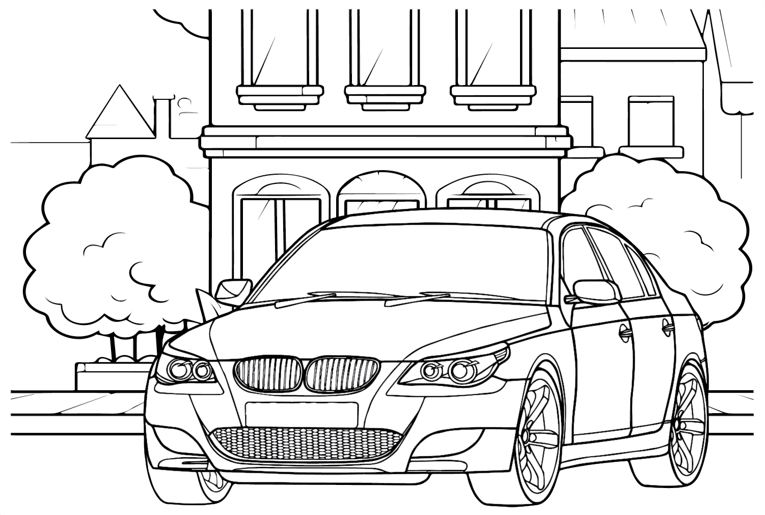 BMW M5 E60 Coloring Page - Free Printable Coloring Pages
