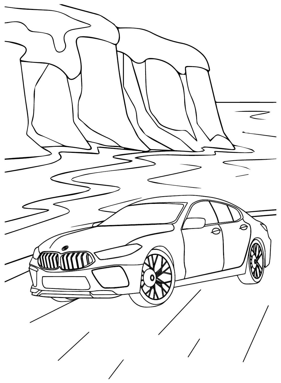 BMW M8 kleurplaat van BMW