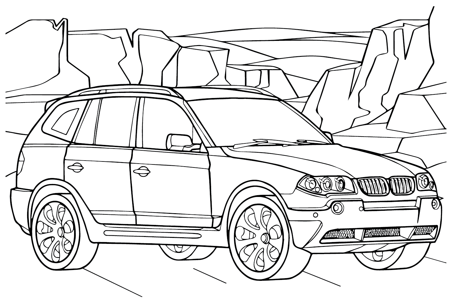 BMW X3 kleurplaat van BMW