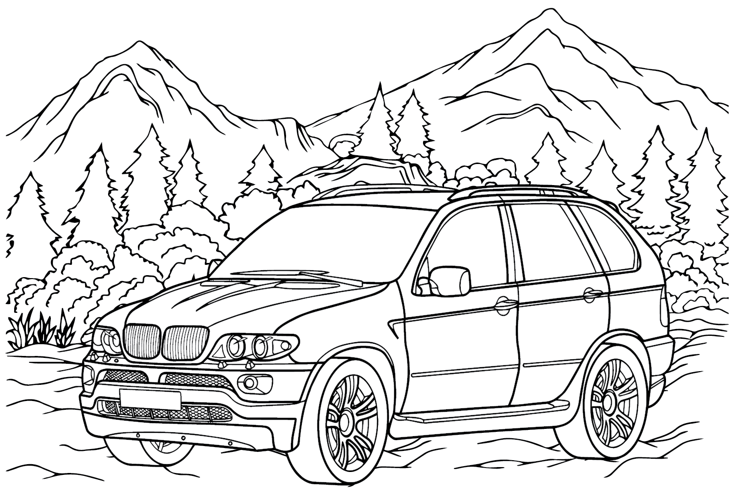 Página para colorir do BMW X5 da BMW