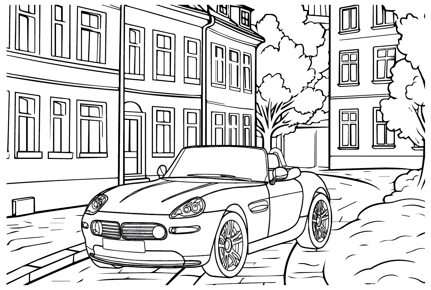 BMW Z8 Cabriolet Coloring Page from BMW