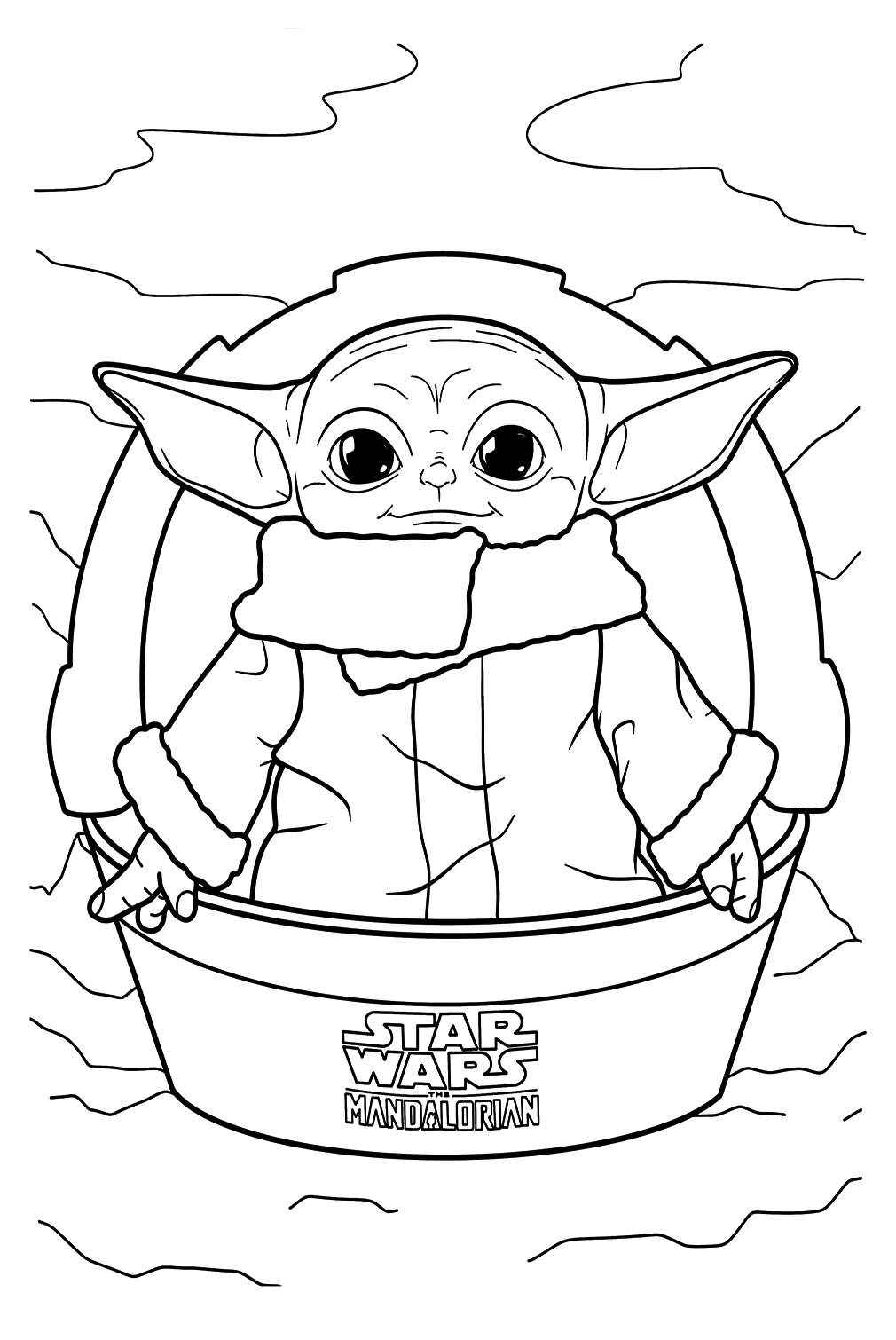Image à colorier de bébé Yoda