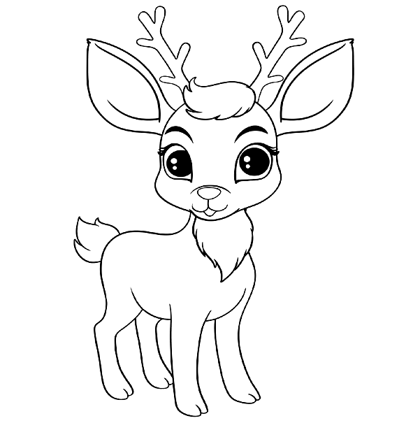 Babyhertenplaatjes om in te kleuren van Deer