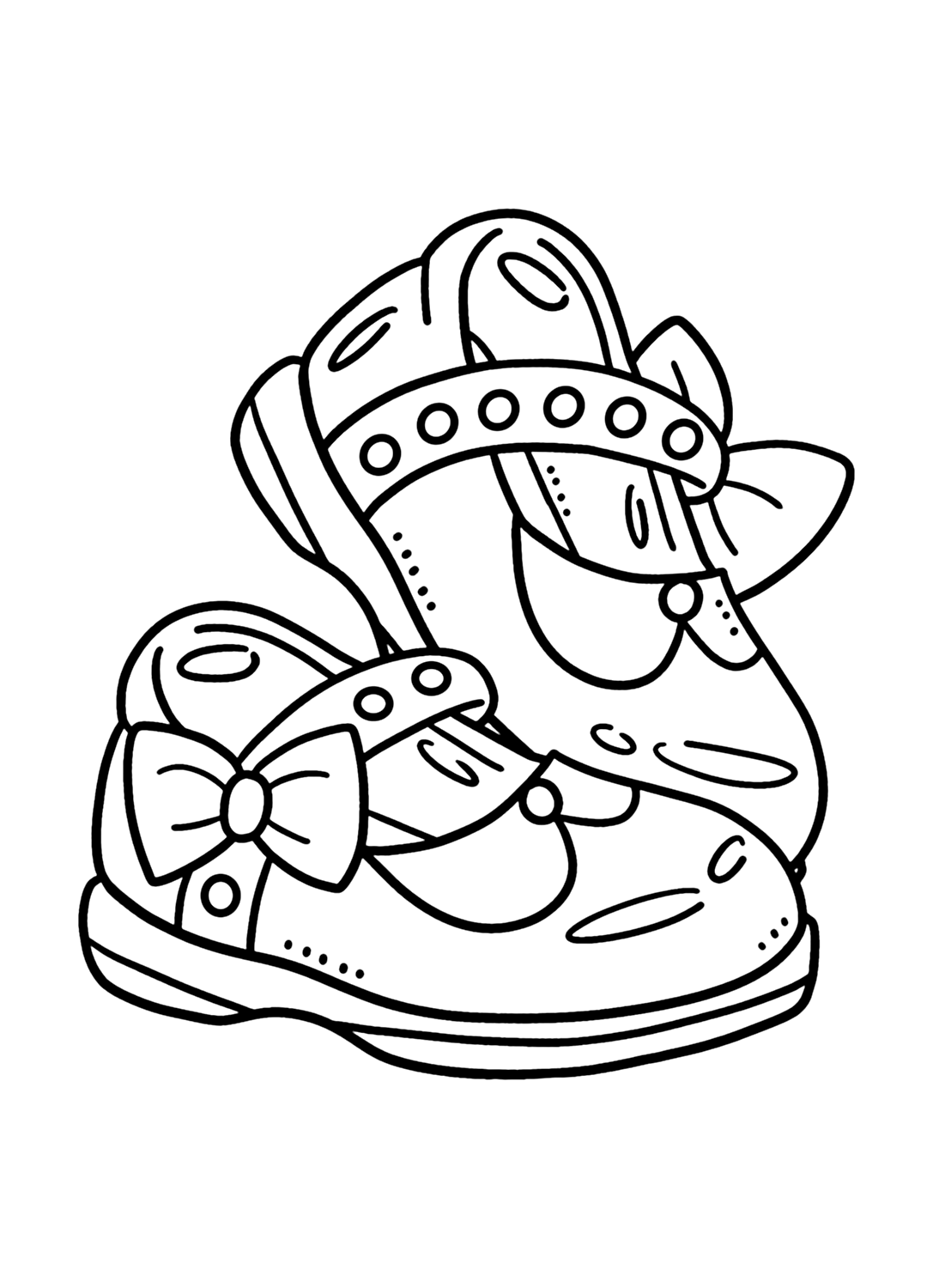 Página para colorear de zapatos de bebé niña de Shoe
