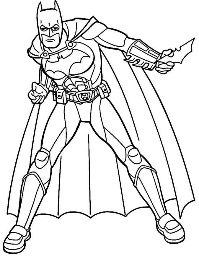 desenho de O cruzado de capa do Batman para colorir