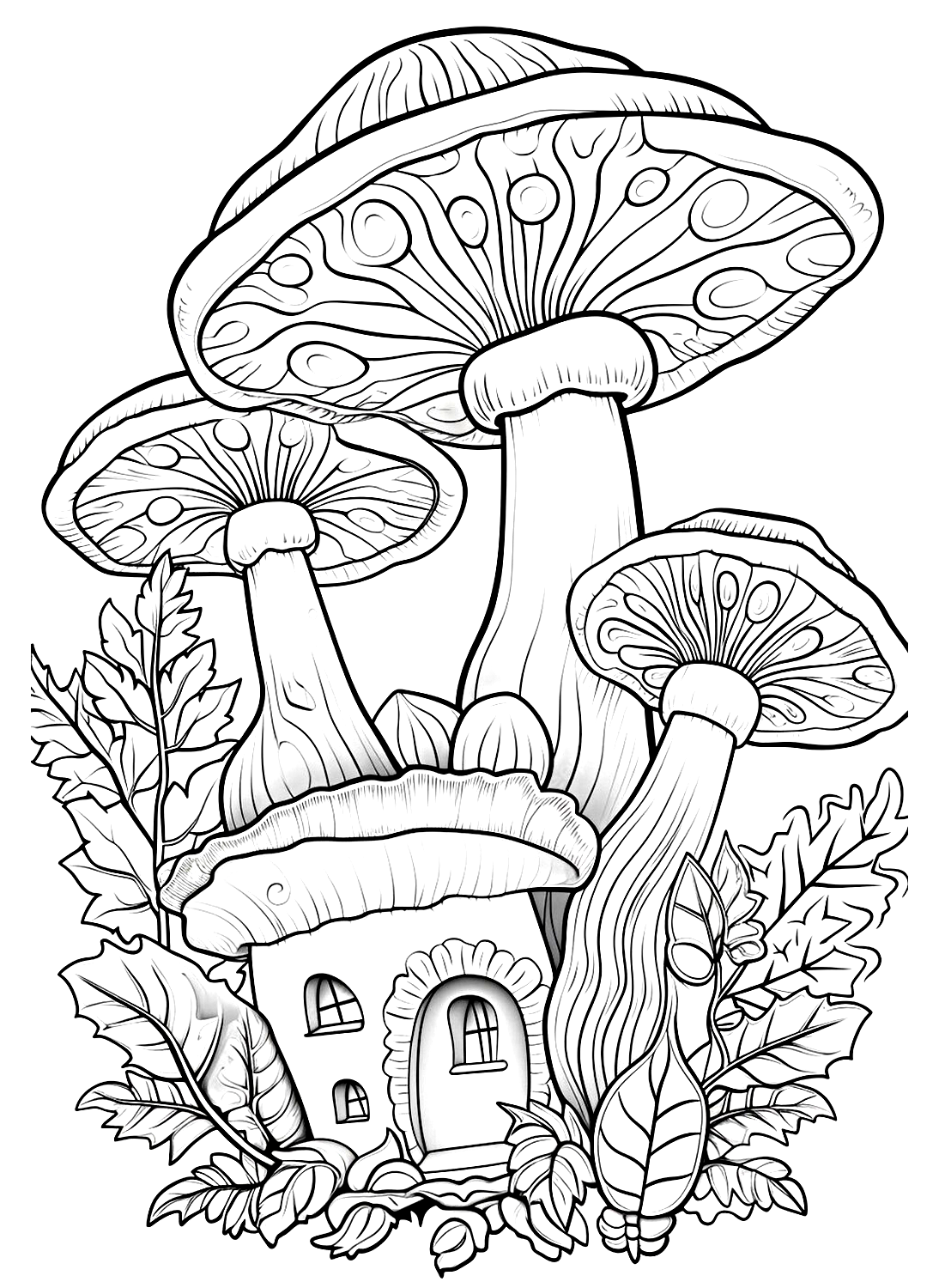 Feuille de coloriage Big Mushrrom de Mushroom
