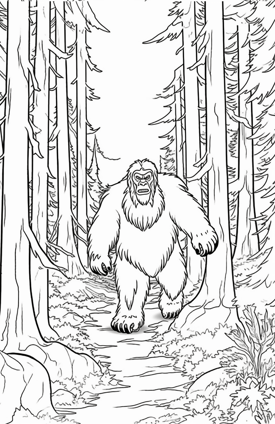 Bigfoot Coloring Page Free - Free Printable Coloring Pages
