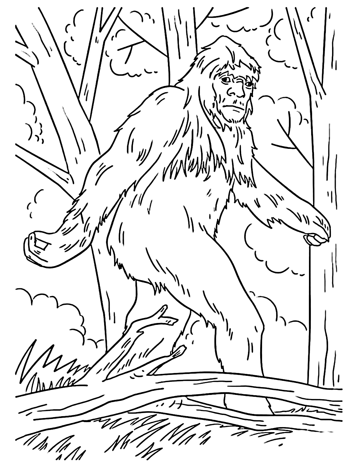 Bigfoot-Malvorlage zum Ausdrucken von Bigfoot