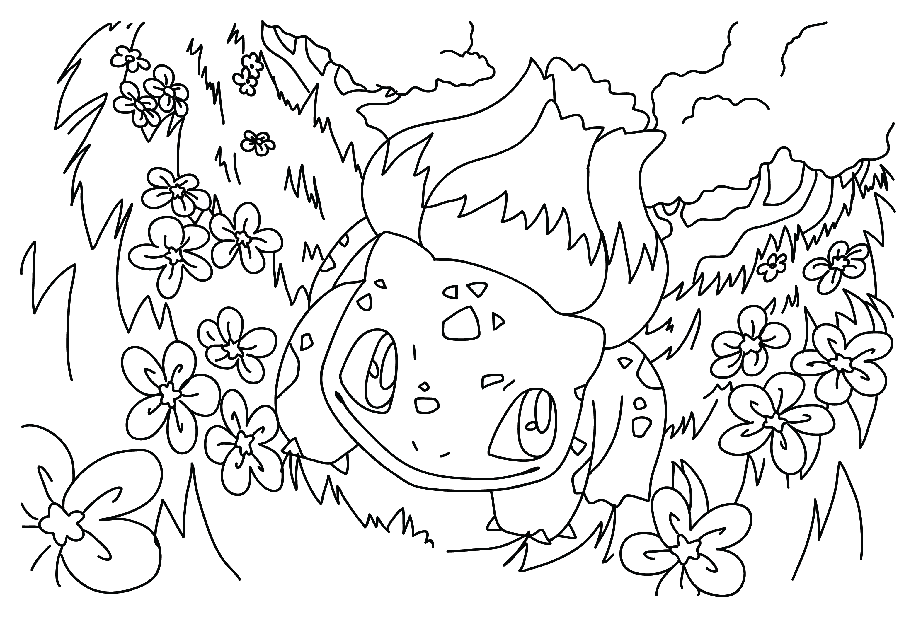Bulbasaur Coloring Page Free from Bulbasaur
