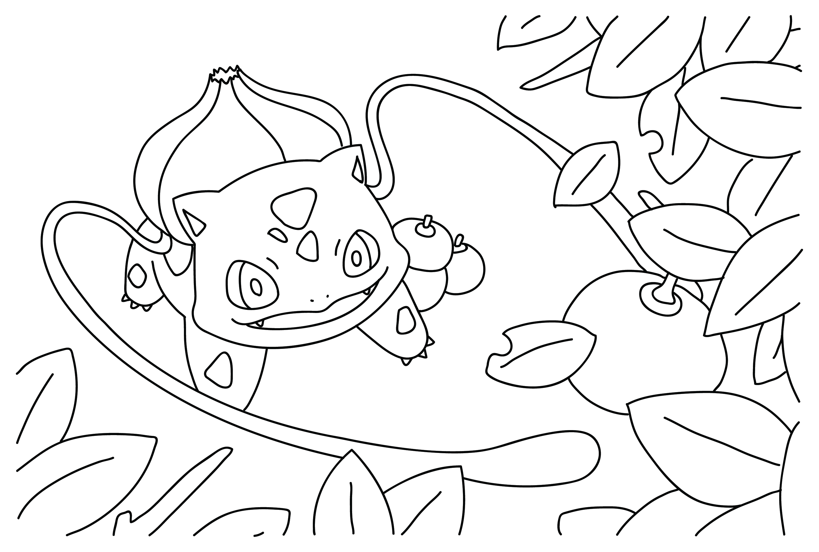 Bulbasaur Coloring Page PNG from Bulbasaur