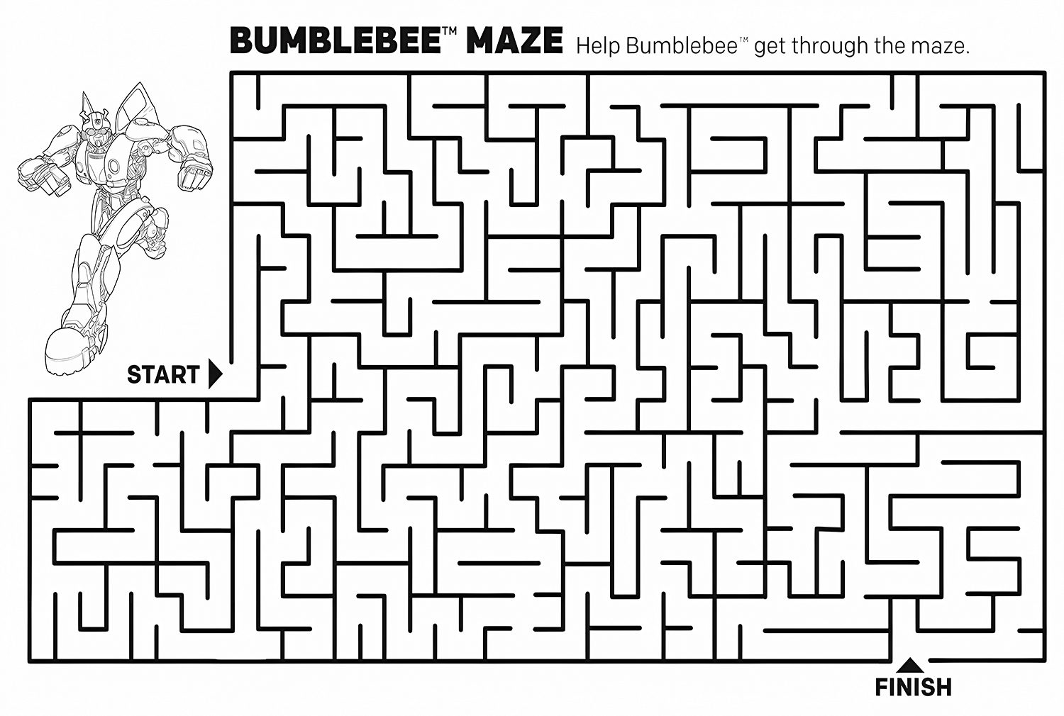 Bumblebee Maze Coloring Pages