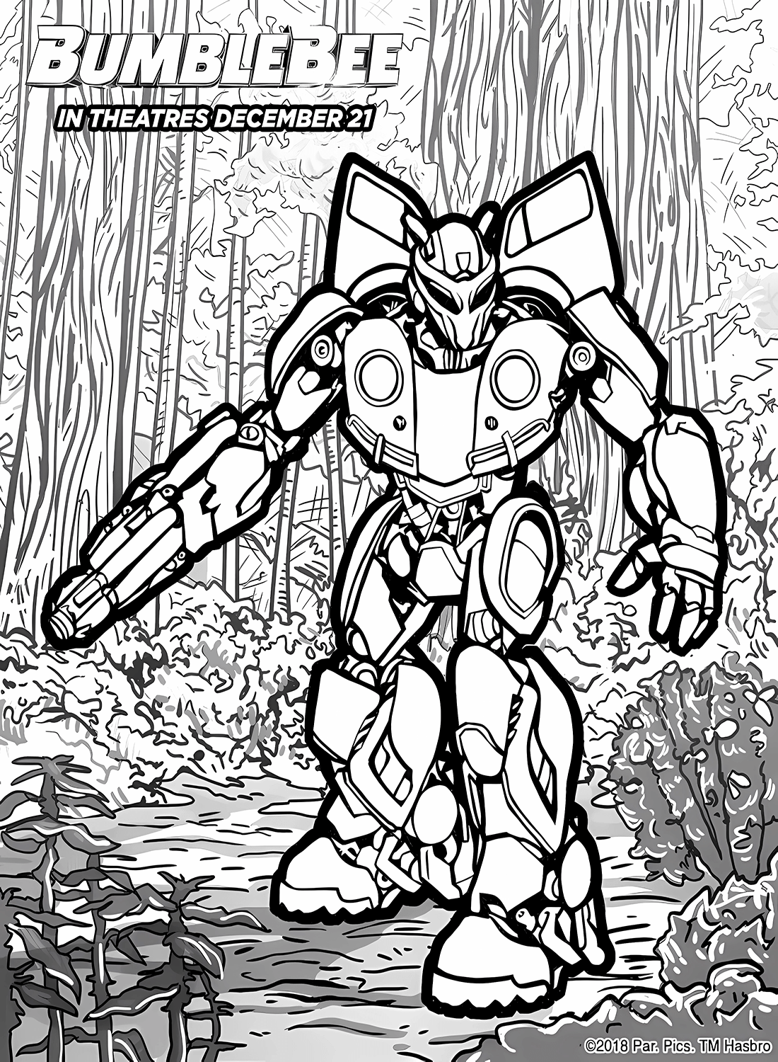 Bumblebee in the Wood Coloring Pages