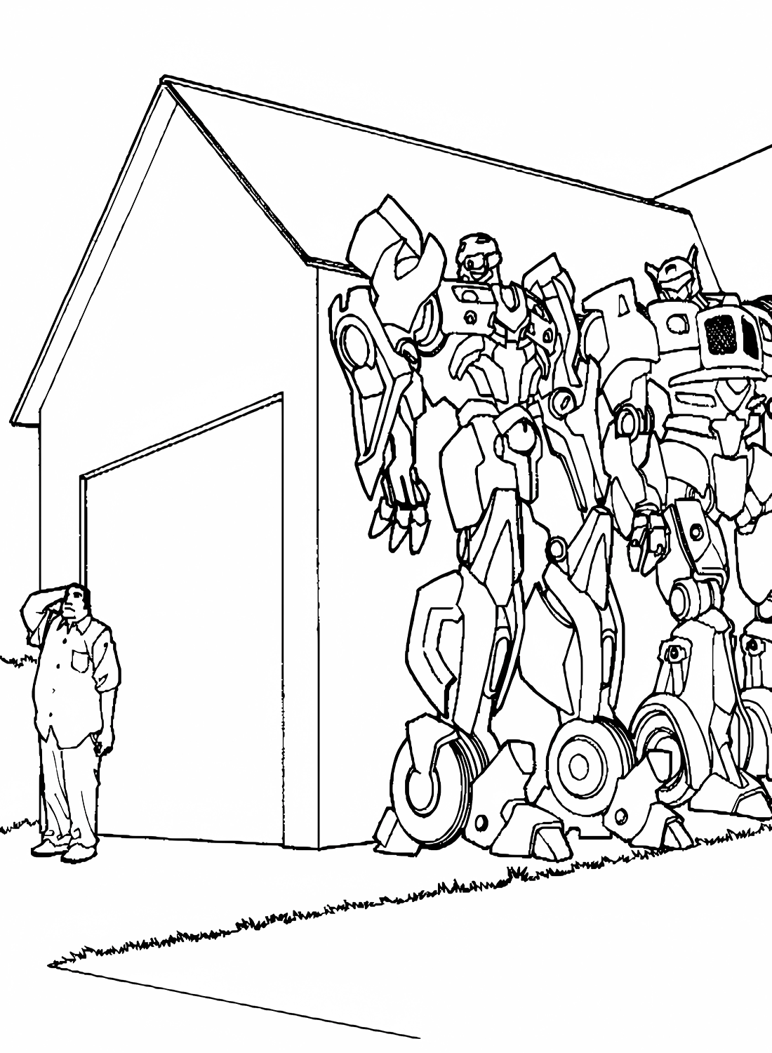 Bumblebee is Hiding Coloring Page