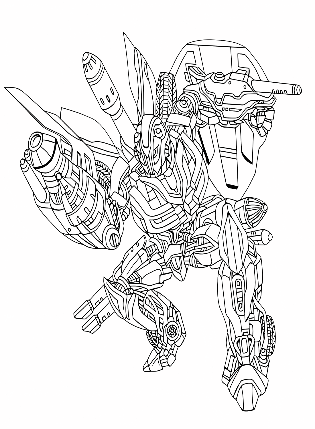 Bumblebee with Weapons Coloring Pages