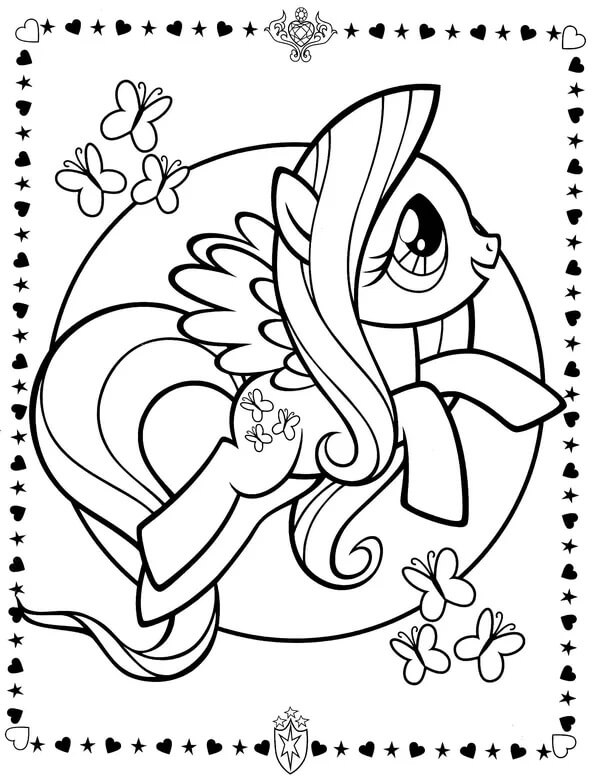 Buttershy Fluttershy Coloring Page