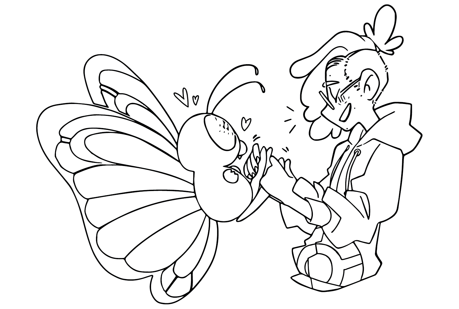 Butterfree Coloring Page to Print from Butterfree