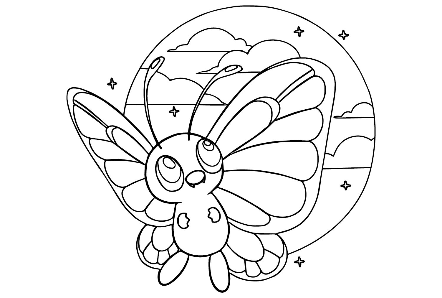 Butterfree Coloring Page from Butterfree